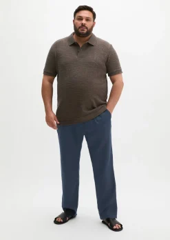Poloshirt loose aus weichem Bouclé-Jersey