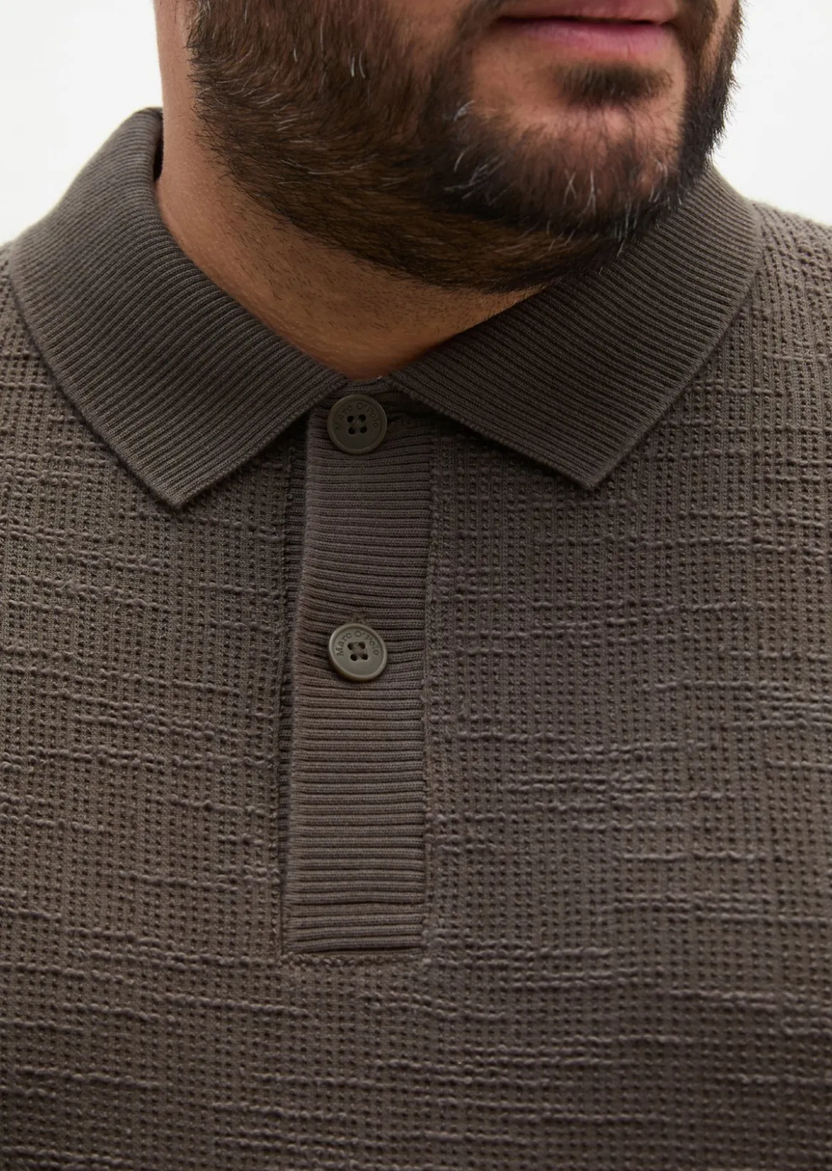 Poloshirt loose aus weichem Bouclé-Jersey