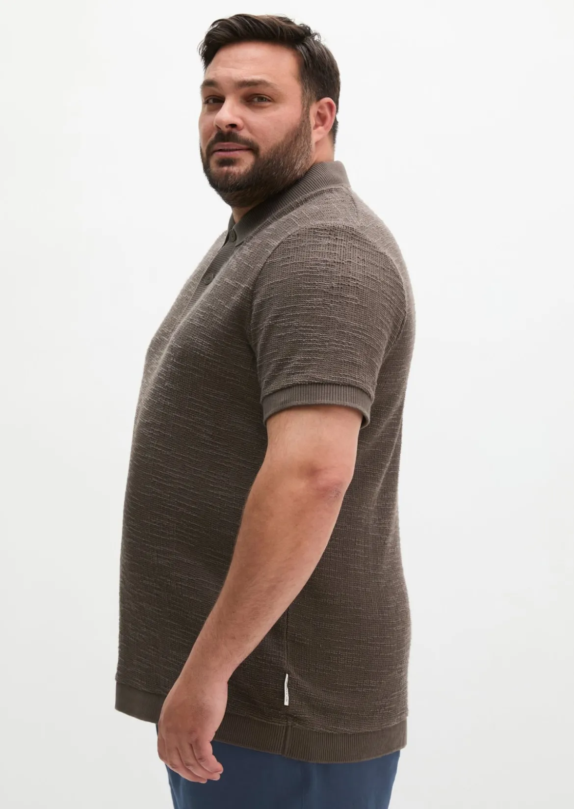 Poloshirt loose aus weichem Bouclé-Jersey