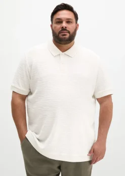 Poloshirt loose aus weichem Bouclé-Jersey