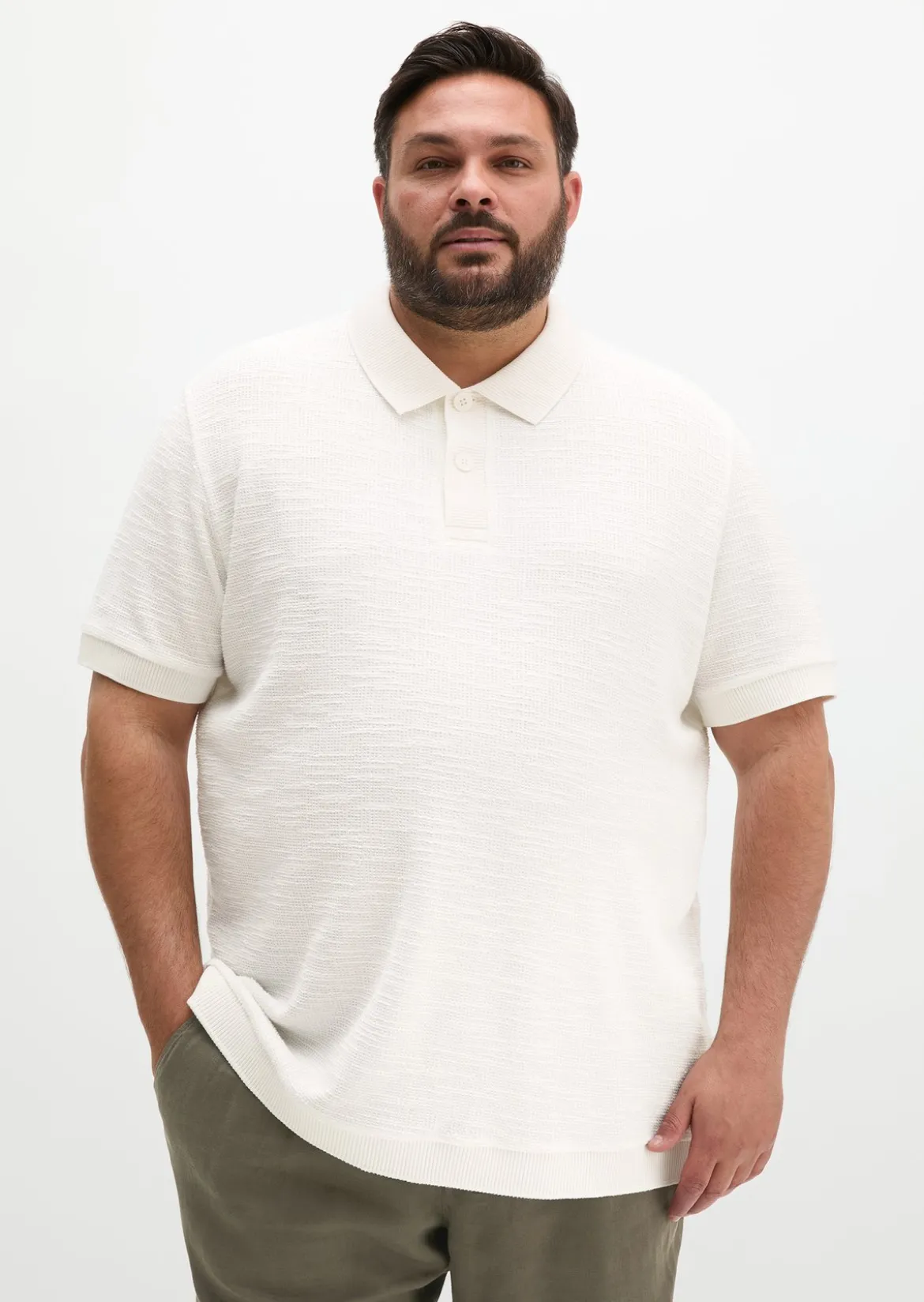 Poloshirt loose aus weichem Bouclé-Jersey