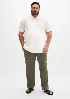 Poloshirt loose aus weichem Bouclé-Jersey