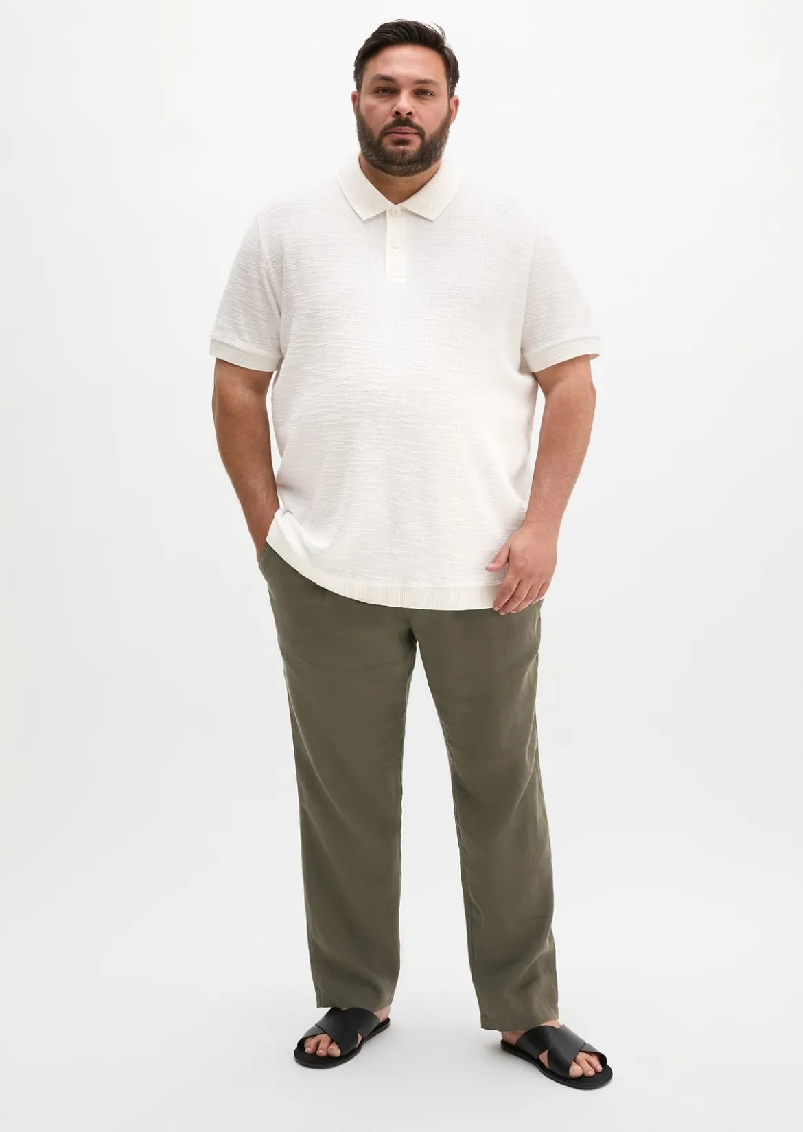 Poloshirt loose aus weichem Bouclé-Jersey