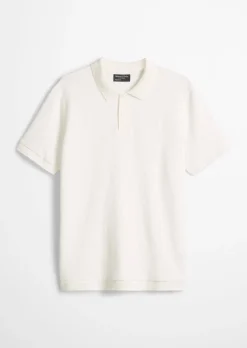 Poloshirt loose aus weichem Bouclé-Jersey