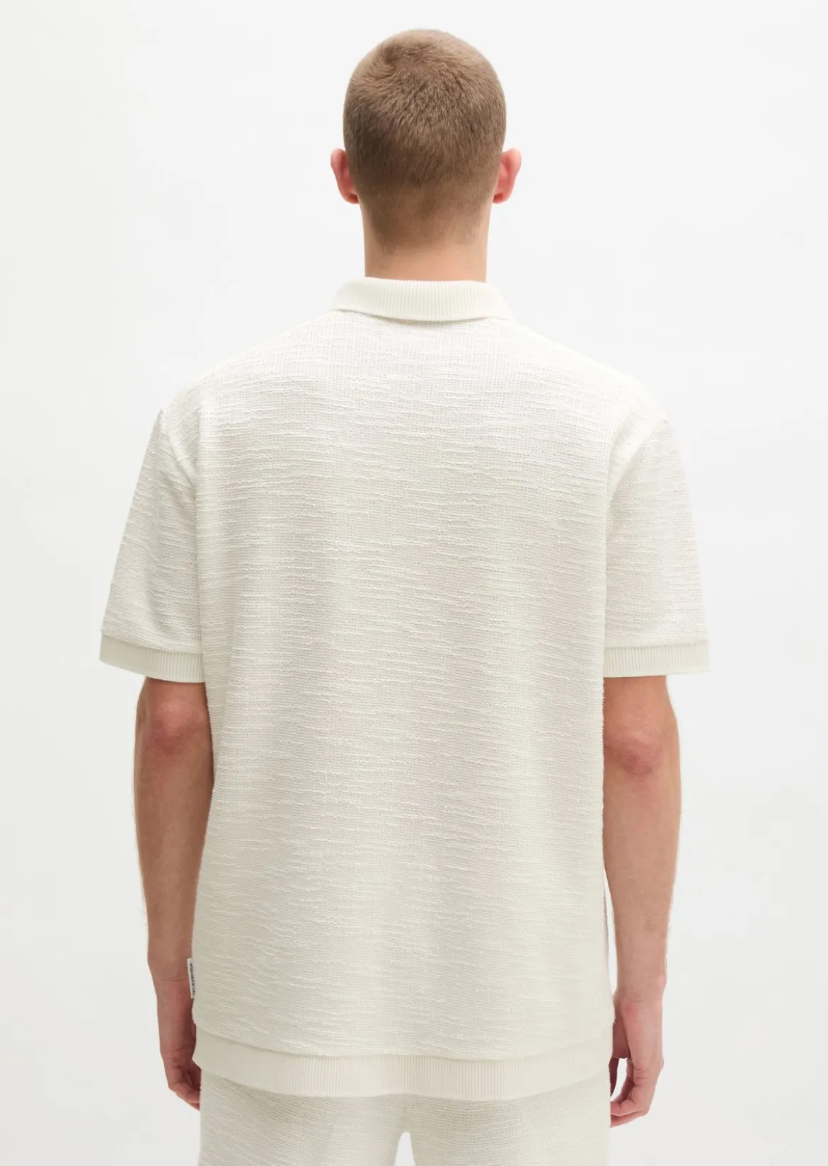Poloshirt loose aus weichem Bouclé-Jersey