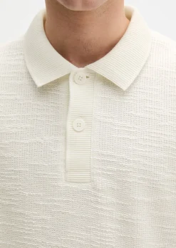 Poloshirt loose aus weichem Bouclé-Jersey