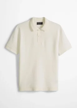 Poloshirt loose aus weichem Bouclé-Jersey
