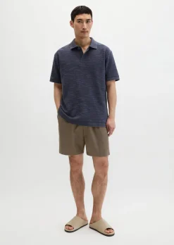 Poloshirt loose aus weichem Bouclé-Jersey
