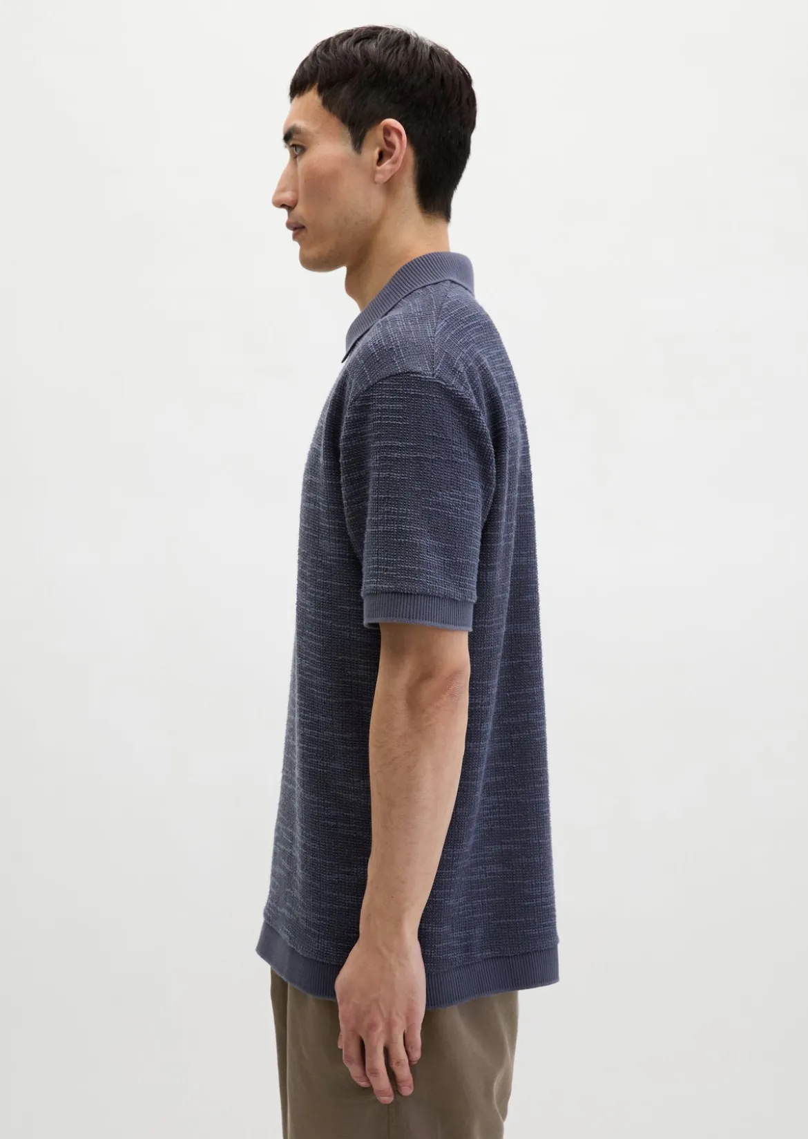 Poloshirt loose aus weichem Bouclé-Jersey