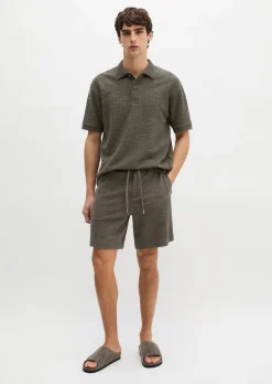 Poloshirt loose aus weichem Bouclé-Jersey