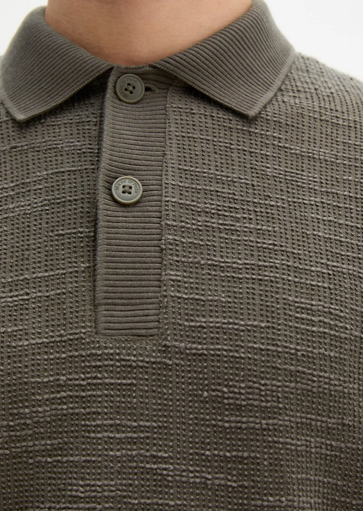 Poloshirt loose aus weichem Bouclé-Jersey