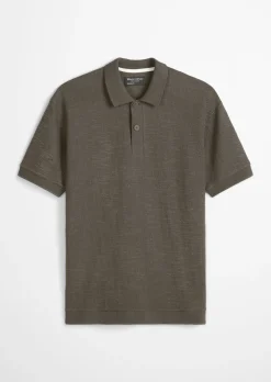 Poloshirt loose aus weichem Bouclé-Jersey