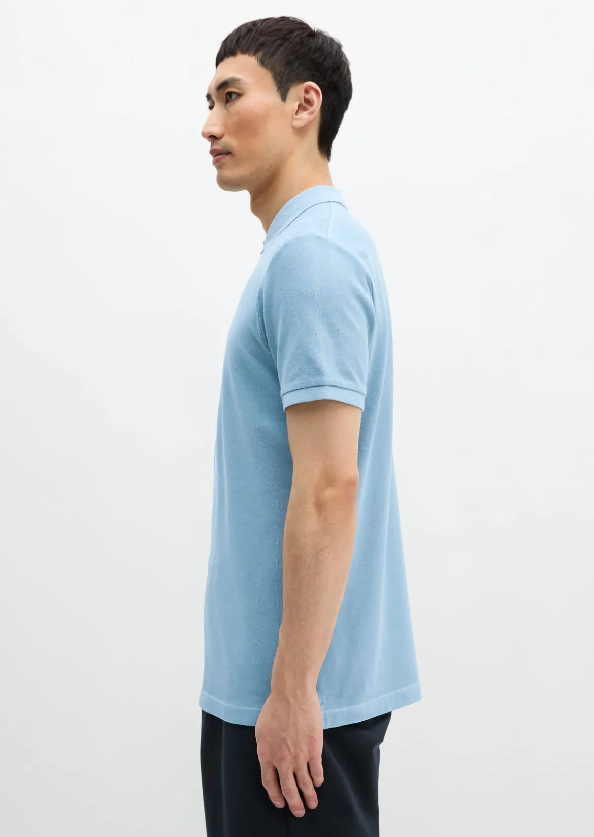 Poloshirt Piqué shaped garment-dyed aus Organic Cotton-Stretch