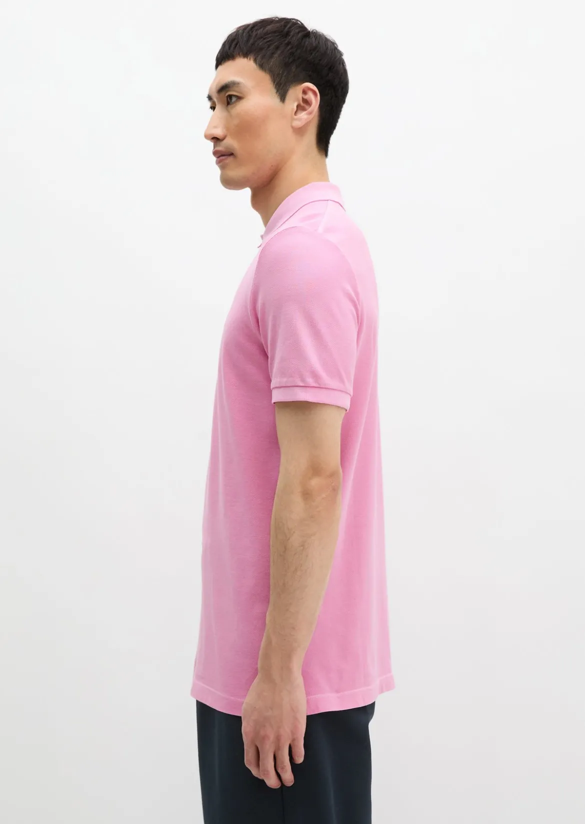 Poloshirt Piqué shaped garment-dyed aus Organic Cotton-Stretch