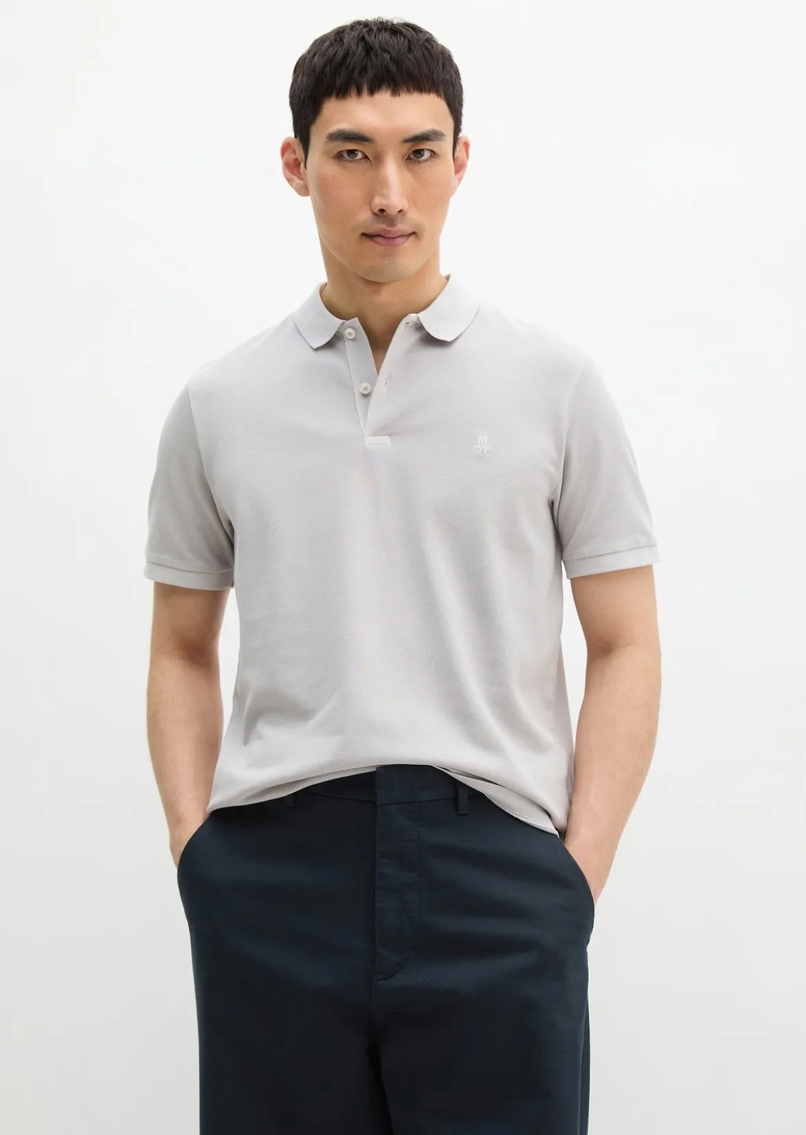 Poloshirt Piqué shaped garment-dyed aus Organic Cotton-Stretch
