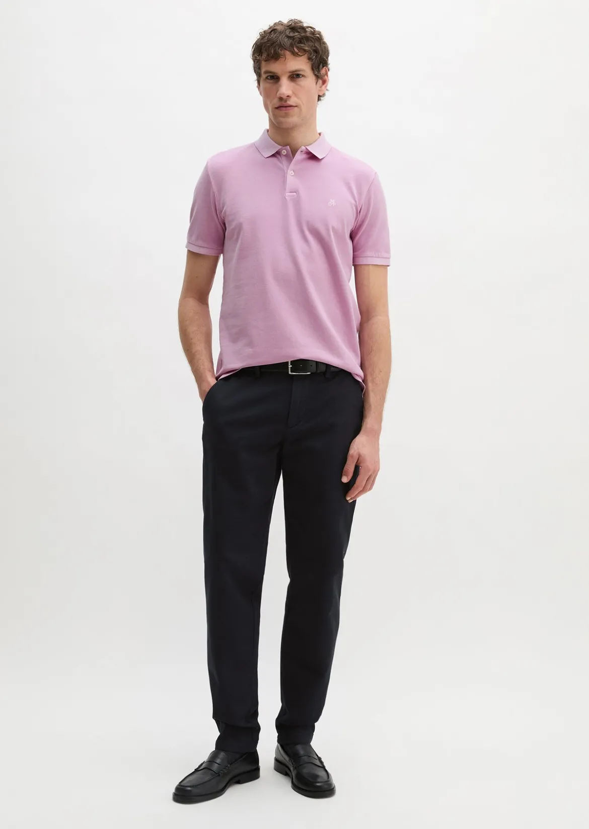 Poloshirt Piqué shaped garment-dyed aus Organic Cotton-Stretch