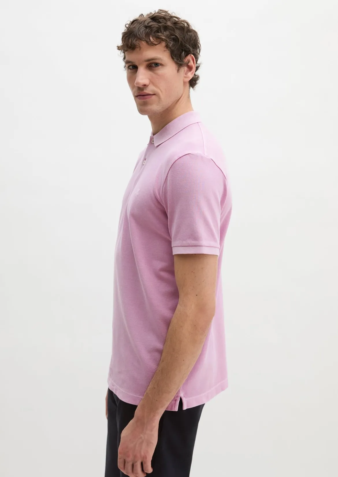 Poloshirt Piqué shaped garment-dyed aus Organic Cotton-Stretch