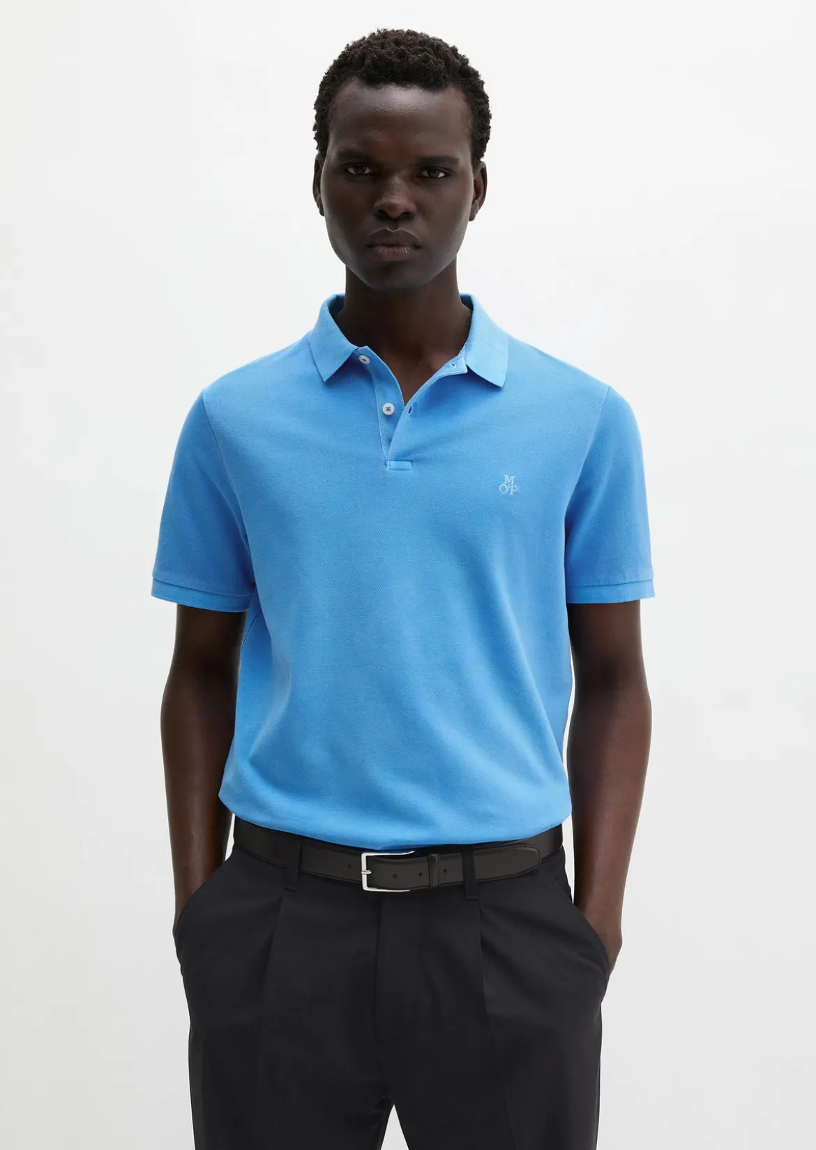 Poloshirt Piqué shaped garment-dyed aus Organic Cotton-Stretch