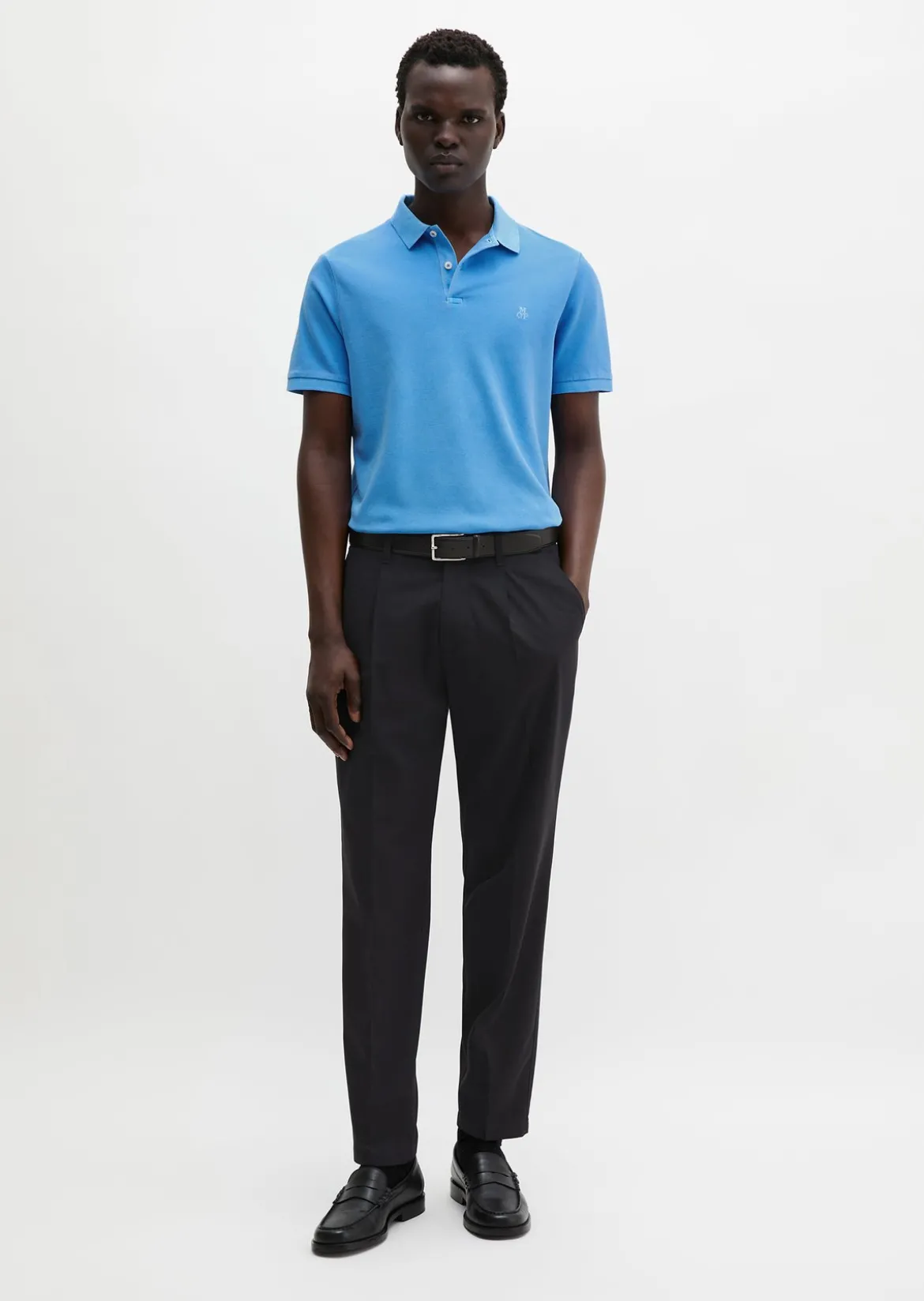 Poloshirt Piqué shaped garment-dyed aus Organic Cotton-Stretch