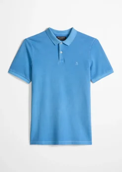 Poloshirt Piqué shaped garment-dyed aus Organic Cotton-Stretch