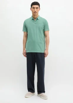 Poloshirt Piqué shaped garment-dyed aus Organic Cotton-Stretch