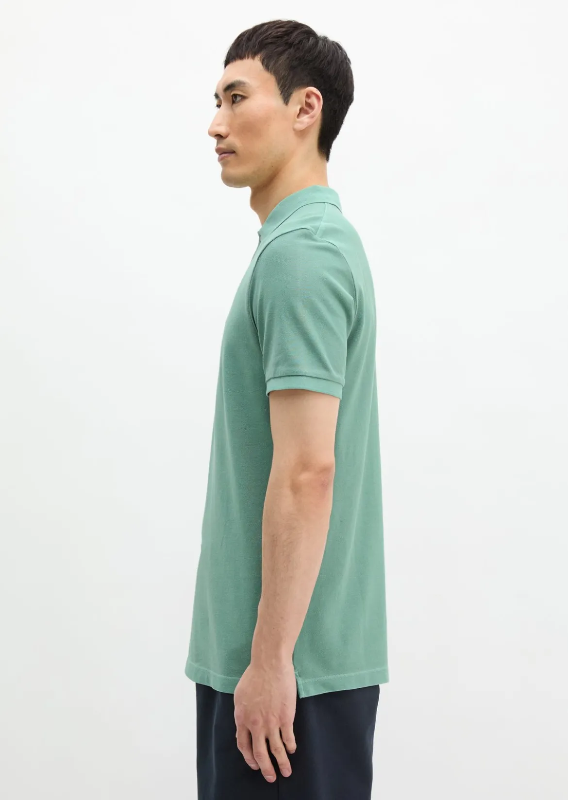 Poloshirt Piqué shaped garment-dyed aus Organic Cotton-Stretch
