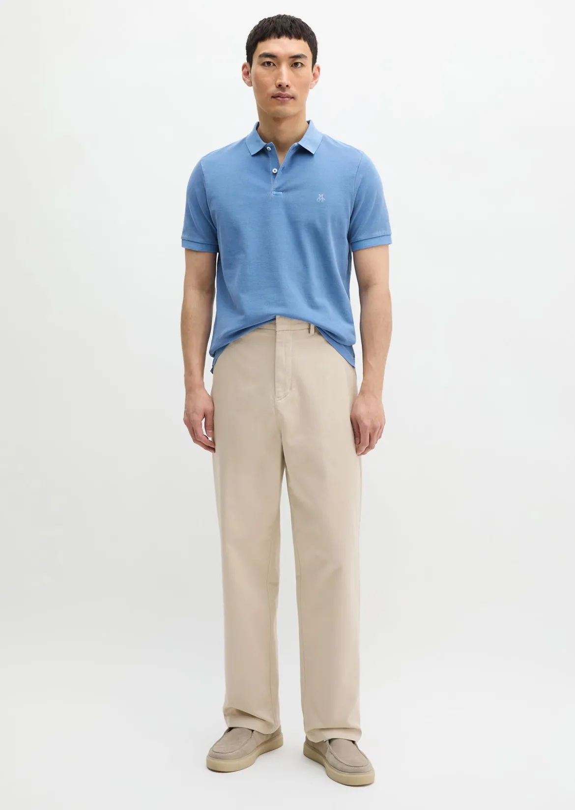 Poloshirt Piqué shaped garment-dyed aus Organic Cotton-Stretch