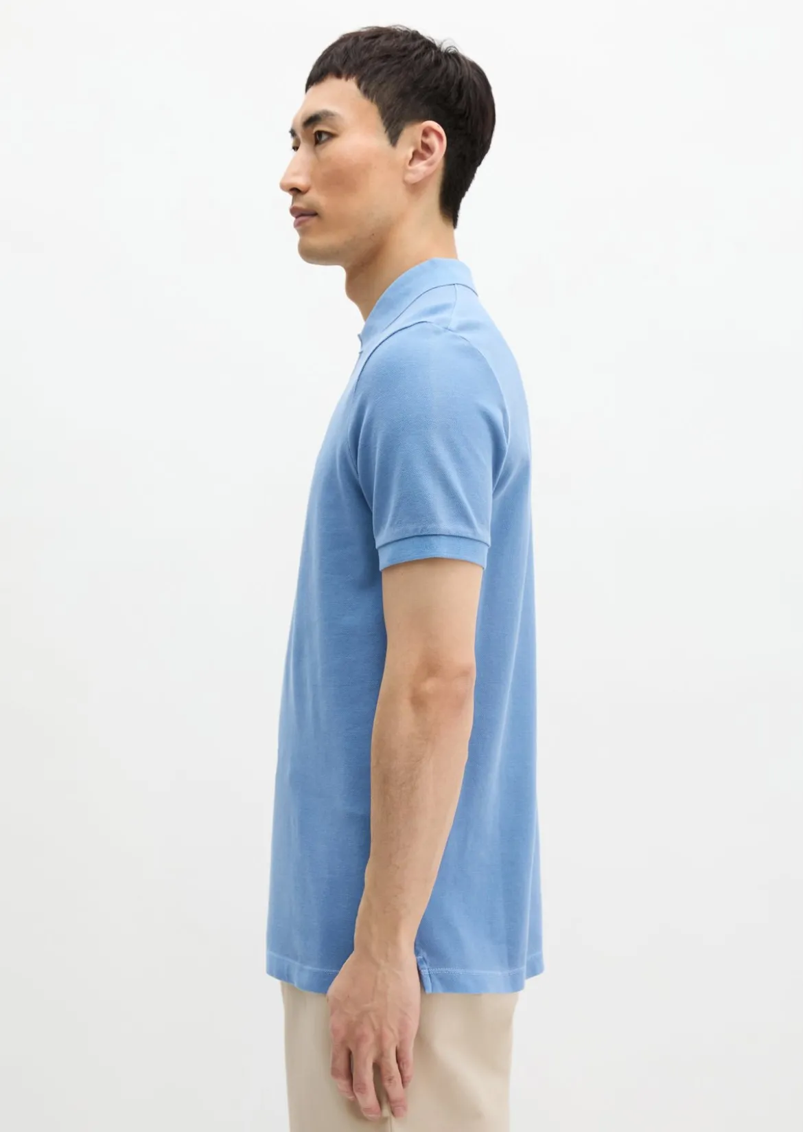 Poloshirt Piqué shaped garment-dyed aus Organic Cotton-Stretch