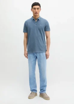 Poloshirt Piqué shaped garment-dyed aus Organic Cotton-Stretch