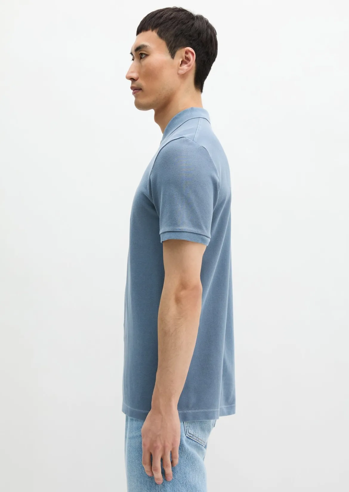 Poloshirt Piqué shaped garment-dyed aus Organic Cotton-Stretch