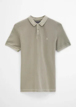 Poloshirt Piqué shaped garment-dyed aus Organic Cotton-Stretch