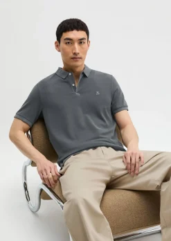 Poloshirt Piqué shaped garment-dyed aus Organic Cotton-Stretch