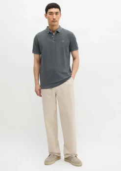 Poloshirt Piqué shaped garment-dyed aus Organic Cotton-Stretch