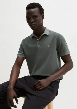 Poloshirt Piqué shaped garment-dyed aus Organic Cotton-Stretch