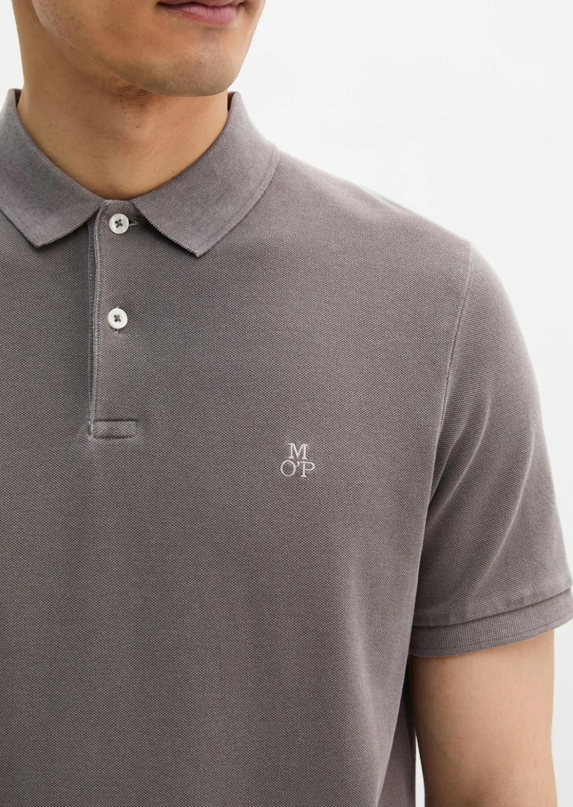 Poloshirt Piqué shaped garment-dyed aus Organic Cotton-Stretch
