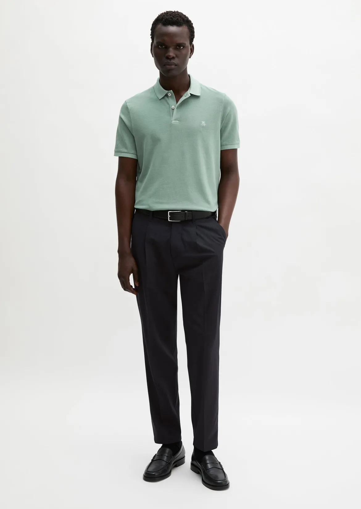 Poloshirt Piqué shaped garment-dyed aus Organic Cotton-Stretch