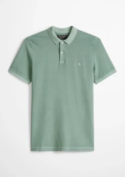 Poloshirt Piqué shaped garment-dyed aus Organic Cotton-Stretch