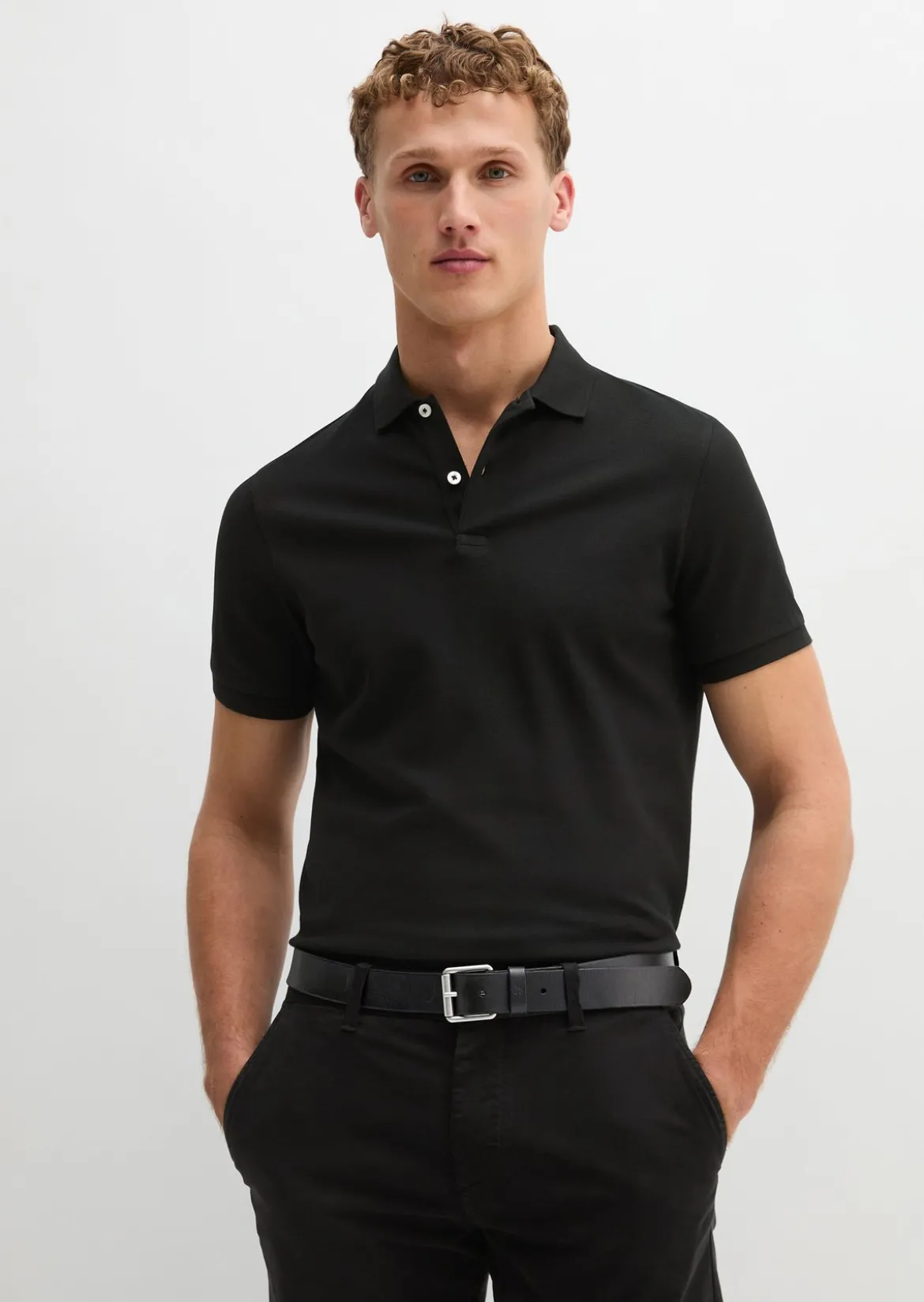 Poloshirt Piqué shaped aus Organic Cotton-Stretch