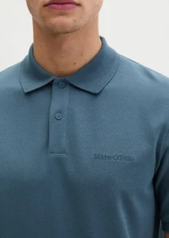 Poloshirt Piqué slim aus mittelschwerem Bio-Baumwoll-Viskose-Mix