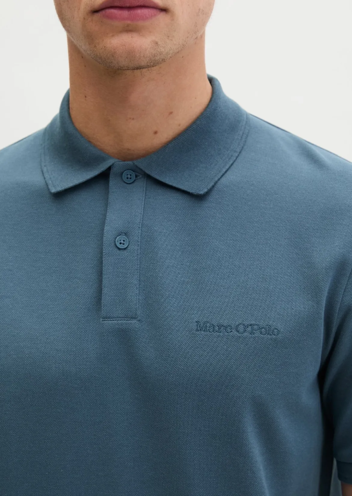 Poloshirt Piqué slim aus mittelschwerem Bio-Baumwoll-Viskose-Mix