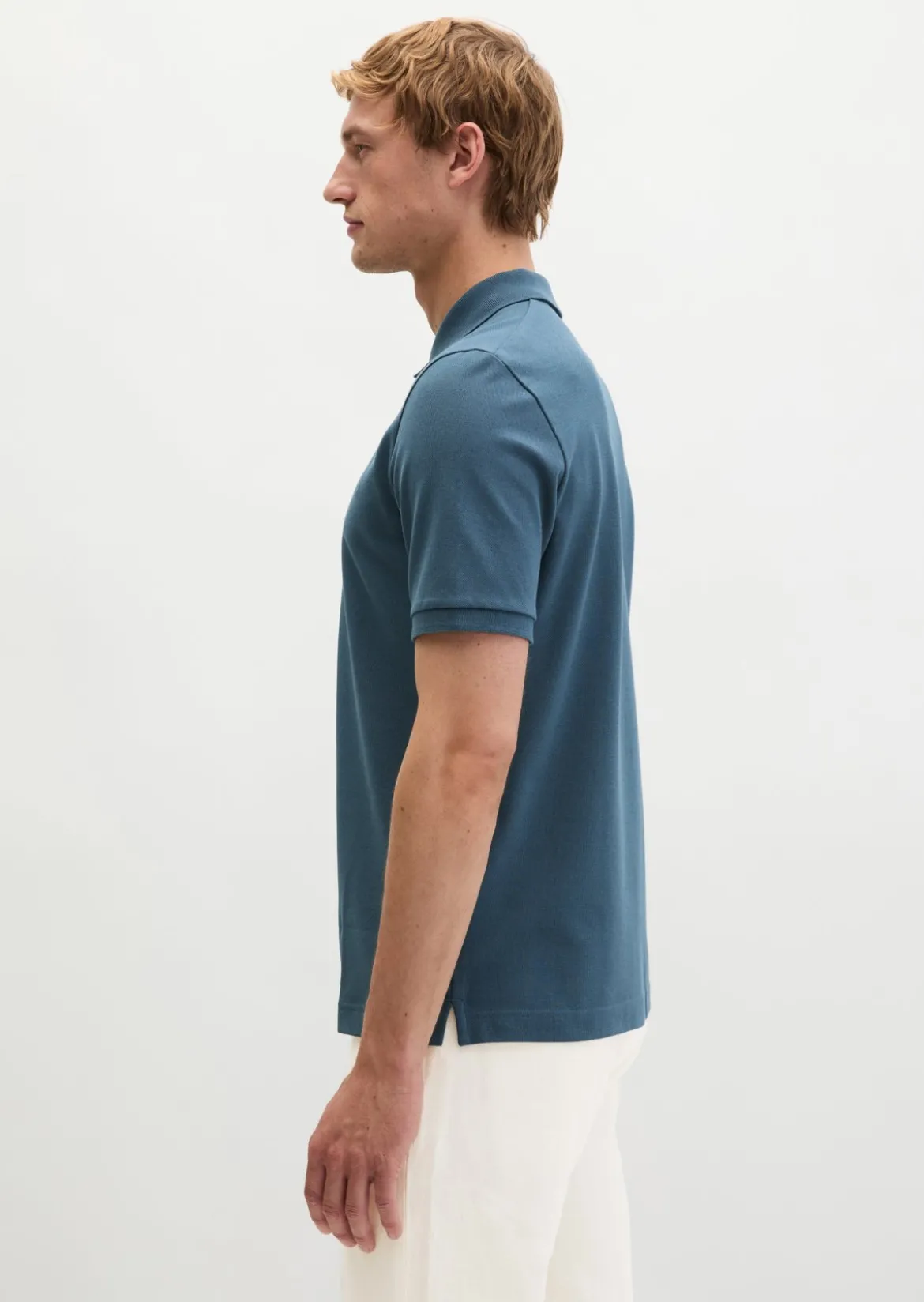 Poloshirt Piqué slim aus mittelschwerem Bio-Baumwoll-Viskose-Mix