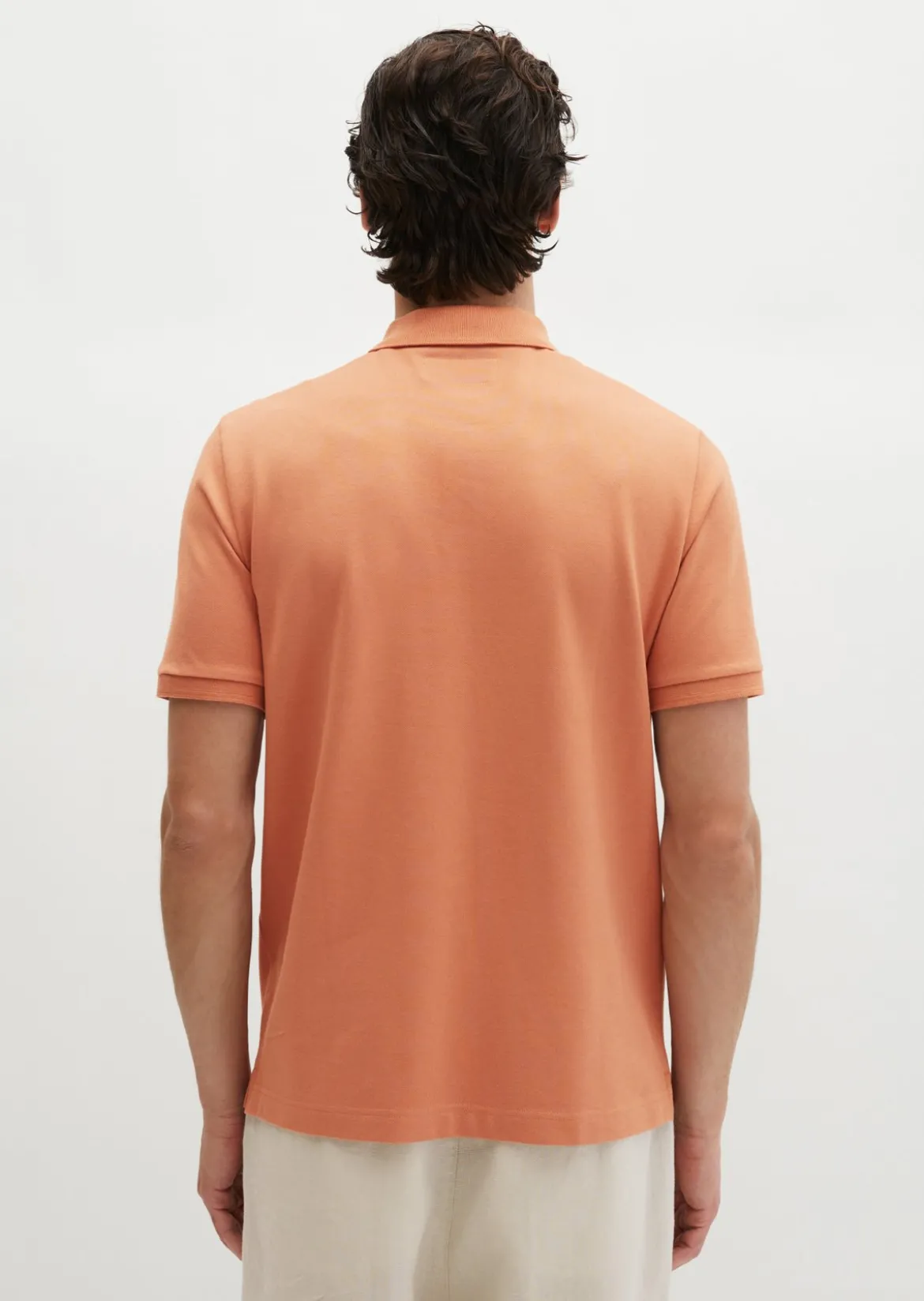 Poloshirt Piqué slim aus mittelschwerem Bio-Baumwoll-Viskose-Mix