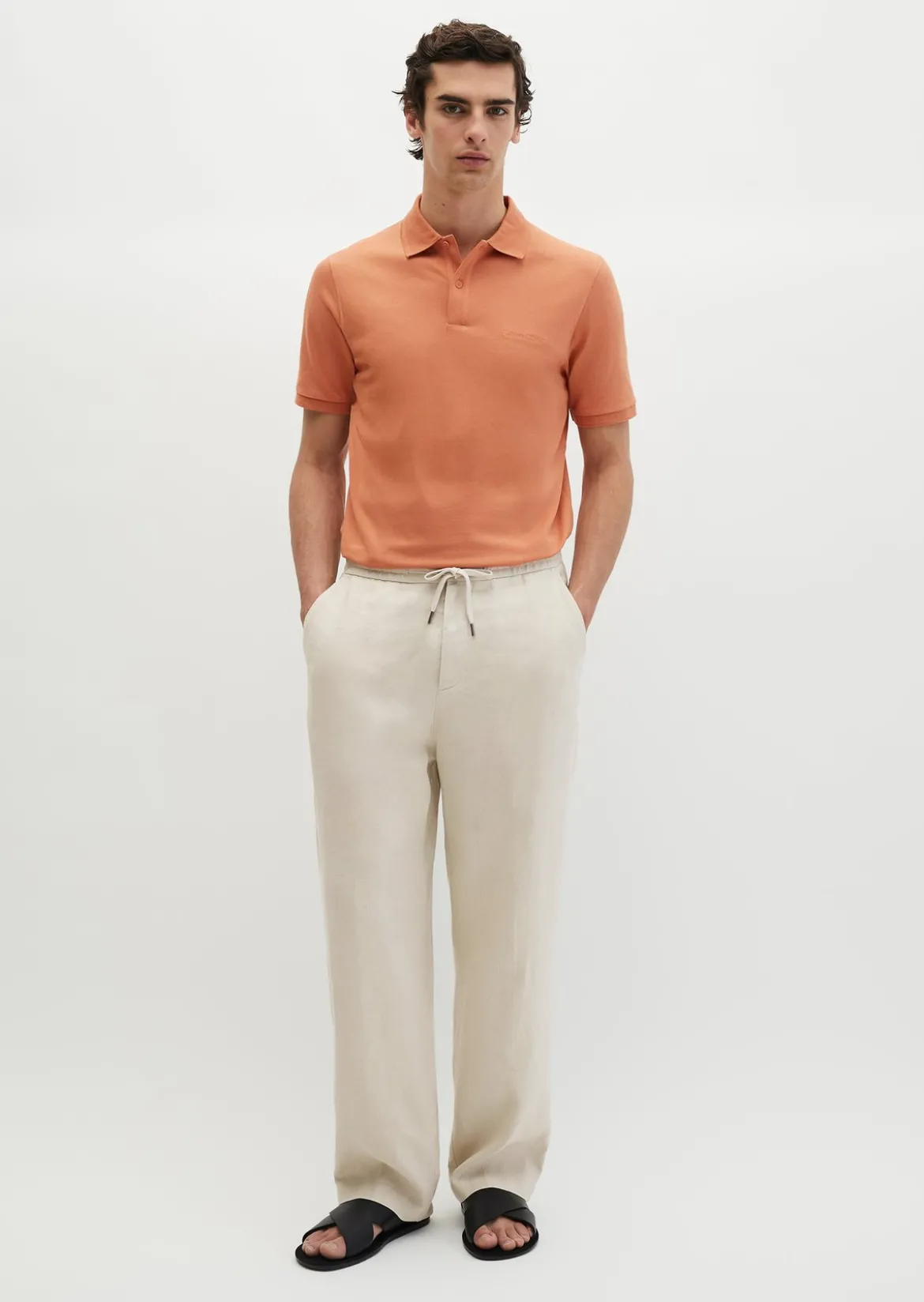 Poloshirt Piqué slim aus mittelschwerem Bio-Baumwoll-Viskose-Mix