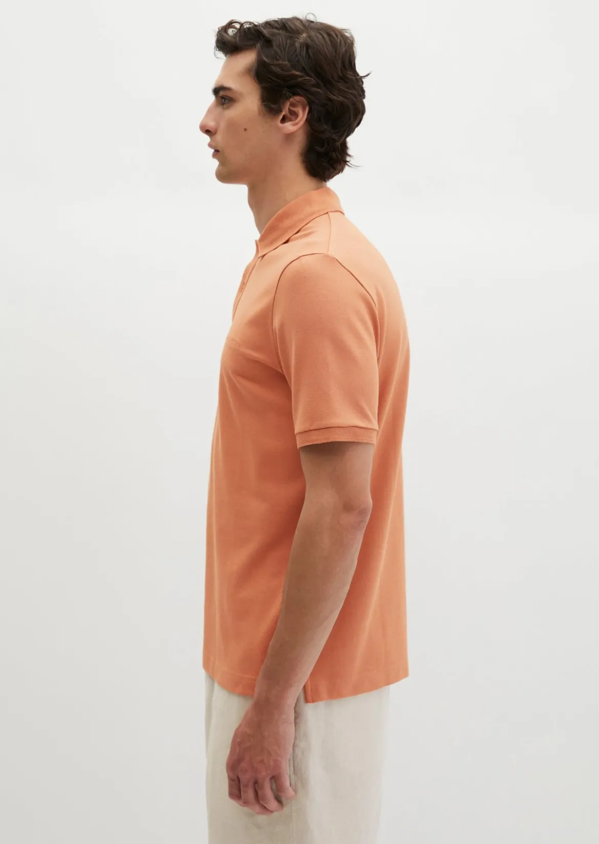 Poloshirt Piqué slim aus mittelschwerem Bio-Baumwoll-Viskose-Mix