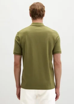 Poloshirt Piqué slim aus mittelschwerem Bio-Baumwoll-Viskose-Mix