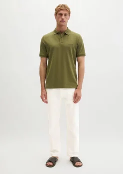 Poloshirt Piqué slim aus mittelschwerem Bio-Baumwoll-Viskose-Mix