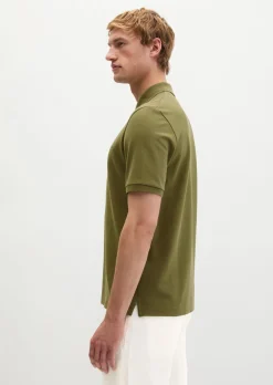 Poloshirt Piqué slim aus mittelschwerem Bio-Baumwoll-Viskose-Mix
