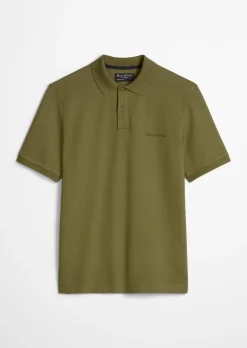 Poloshirt Piqué slim aus mittelschwerem Bio-Baumwoll-Viskose-Mix