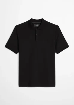 Poloshirt Piqué slim aus mittelschwerem Bio-Baumwoll-Viskose-Mix