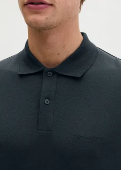 Poloshirt Piqué slim aus mittelschwerem Bio-Baumwoll-Viskose-Mix